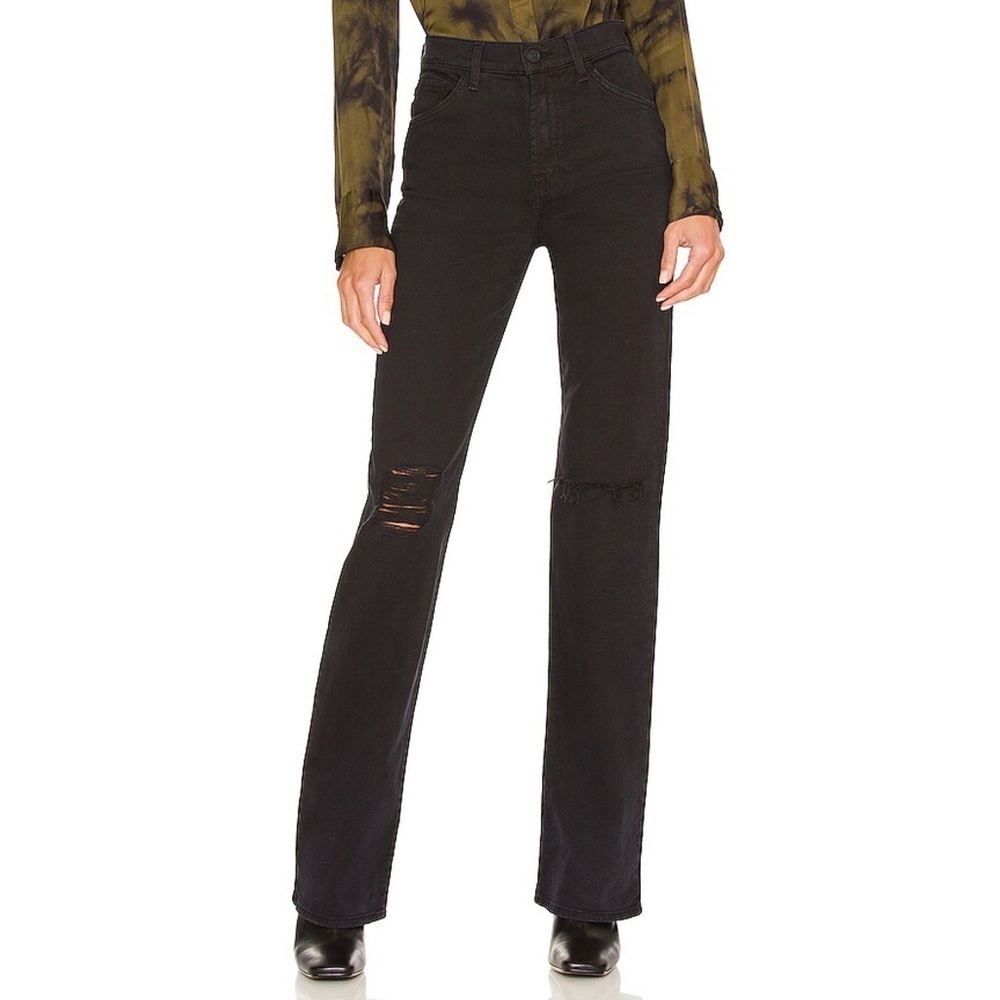 7 For All Mankind || Tall High Rise Bootcut‎ Jeans in Duarte Wash Black Gray 26